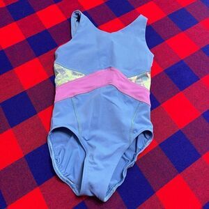 Ivivva Girls Blue Purple Green One Piece Bathing Suit Size 8
